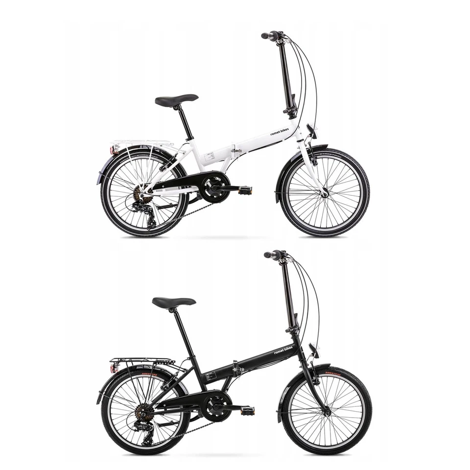 20 Zoll Romet Klappfahrrad 6-Gang Kettenschaltung Stahlrahmen Schwarz oder Weiss - Bild 1 von 3