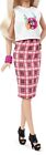 Barbie Fashionistas Doll Fashion Rock n' Roll Plaid Top Skirt Shoes Loose Outfit