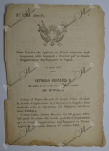 Regio Decreto - Approvazione Pianta Numerica Scuola Ingegneri di Napoli - 1873 - Bild 1 von 1