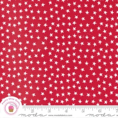 Moda HELLO HOLIDAYS 35376 12 Red Stars ABI HALL Quilt Fabric CHRISTMAS - Image 1 of 4