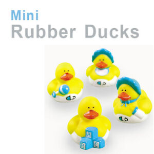 12 Baby Shower Favor Party Mini Rubber Ducks Blue Baby Decoration Accents Ducky