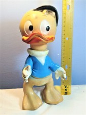 DONALD DUCK NEPHEW DEWEY VINTAGE ORIGINAL WALT DISNEY 1964 rubber toy doll 9,5" 