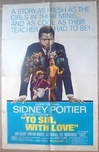 TO SIR WITH LOVE US One Sheet 27x41" movie poster Sidney Poitier Film 1967 F/VF