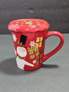 Susan Winget Kaffeebecher Weihnachten Schneemann rot zertifiziert international 4 Zoll groß  - Bild 1 von 16