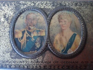 Antique 1935 Rowntree & Co Silver Jubilee King George V Chocolate Tin - Oldham - Picture 1 of 6
