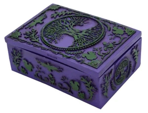 Resin Cast, Rectangular Trinket Box With Tree Of Life Design (Q113) - Picture 1 of 1