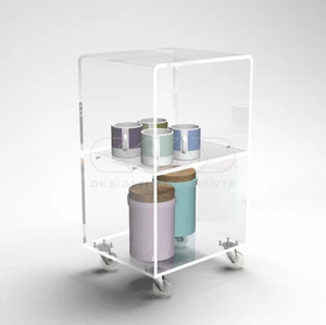 Carrello 40x20 mobiletto salvaspazio servitore in plexiglass - Foto 1 di 32