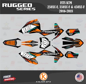 Graphics Kit for KTM 250XC 300XC 250SX (2017-2018) Rugged Series - Orange - Picture 1 of 6