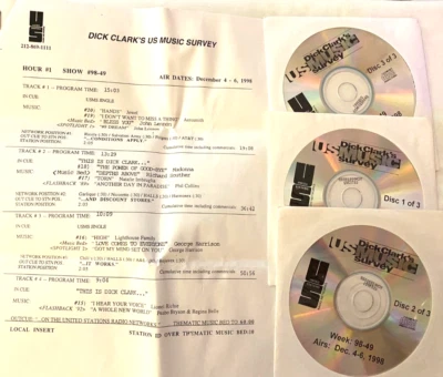 12/4/98 DICK CLARK US MUSIC SURVEY BEATLES SPOTLIGHT/5 HITS/INTERVIEWS - Image 1 of 3