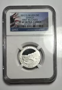 2012 S Chaco Silver Quarter 25c Early Release NGC PF69 Ultra Cameo - Picture 1 of 2