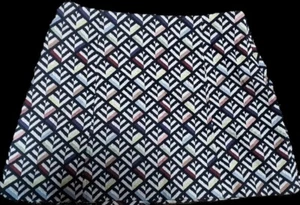 🛍 Zara Minirock mehrfarbig geometrisches Muster Baumwollmischung Damen ~ L M3020 - Bild 1 von 15