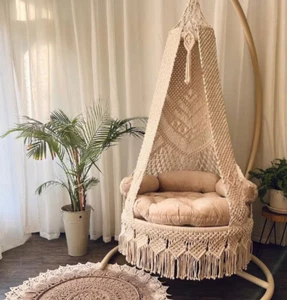 Best Handmade Hanging Swing Chair Outdoor Indoor hammock Boho Round Swing - Picture 1 of 2