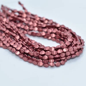 50 Beads - 5x3mm Pinch Saturated Metallic Valiant Poppy Czech Glass - Picture 1 of 1