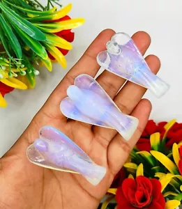 2'' Opalite Opal Angel Guardian Earth Therapy Original Velvet Carry Pocket-1Pc - Picture 1 of 6
