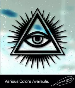 ILLUMINATI EYE Decal STICKER VINYL DECAL NWO SECRET SOCIETY BROTHERHOOD - Foto 1 di 4