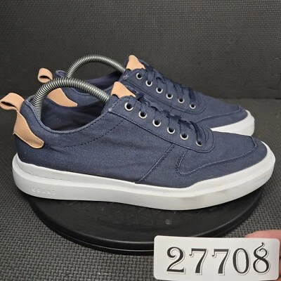 Zapatos de rally Cole Haan Grand Pro para mujer talla 8M azul blanco lona con cordones Foto 1 de 4