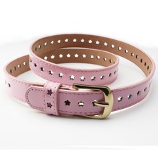 Women Gold Pin Buckle Belt Skinny Flower Hollow Dress Lady Stylish Waistband