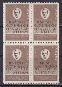 España  - 1937 - Viñetas - II Dia de la Caixa de Pensions per a la vellese MNH - Imagen 1 de 2