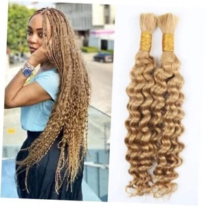 Deep Wave Human Braiding Hair for Boho Braids Honey Blonde 20 20(Pack of 2) #27 - Picture 1 of 6