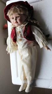 Girl   porcelain Doll  16"    Bonde Hair Blown Eyes - Picture 1 of 5