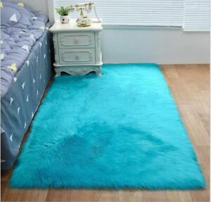 Fluffy Rugs Bedroom Furry Carpet Bedside Sheepskin Area Children Play Room Decor