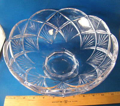 Waterford Crystal Bowl Evie 10  Scalloped Edge Fan & Wedge Cut Footed @10 • 34.99€