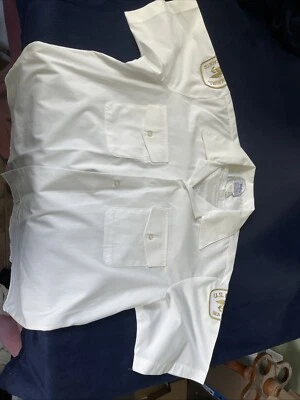 Camisa abotonada blanca azul marino de EE. UU. para hombre algodón poliéster-XL intermitente para USNSCC SeaCadets Foto 1 de 4
