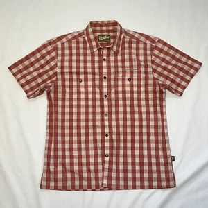 Howler Bros Red Check Short Sleeve Button Up Shirt Mens - Size Medium - Picture 1 of 17