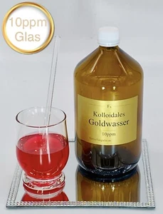 Kolloidales Goldwasser, 1000ml, 10ppm, Glasfl, hochrein, Feingold 99,99% frisch - Bild 1 von 6