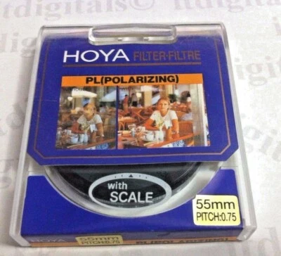 Hoya 55mm PL Polarizer Polarizing  Lens Filter Filtre Japan Polar With Scale New - Image 1 of 3