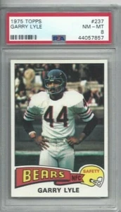 1975 Topps Football Karte #237 Garry Lyle, Chicago Bears graded PSA 8 - Bild 1 von 1
