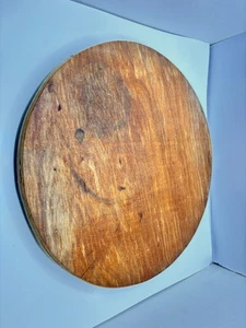 Vintage Wooden What Not Hanging Shelf Circular 12” Metal Base Rotating - Picture 1 of 5