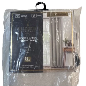 Fieldcrest Davina Chambray Ösen Panel 50 x 96 in Cotton Rich Vorhänge - Bild 1 von 3