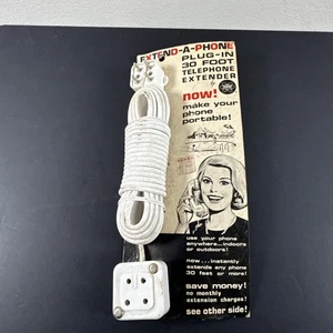 Vtg 1974 Fedtro Extend-A-Phone Plug-In 30ft Telephone Extender TEL-30 White - Picture 1 of 6