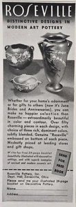 Roseville Pottery Zanesville OH diseños distintivos en arte moderno anuncio impreso 1940 - Imagen 1 de 4