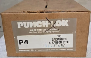 P4 PUNCH-LOK 100 GALVANIZED HI-CARBON STEEL 1" X 5/8" NEW OLD BOX - Picture 1 of 4