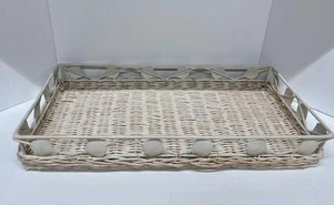 Vintage Metall & Korb Waschtisch Tablett, Muschel Maritimes Design 14,5” X 7” X 2” - Bild 1 von 12