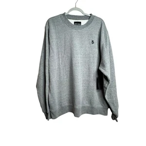 Neu mit Etikett Spiritual Gangster grau bestickt Monogramm klassisches Sweatshirt mit Rundhalsausschnitt XL - Bild 1 von 8