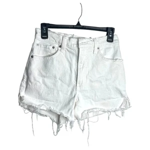 Abercrombie Shorts Women's Size 2 4" Mom Short High Rise White Cutoff Denim - Picture 1 of 6