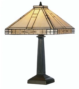 Tiffany Table Light Floor Bronze Ophelia Dark Effect Small Oaks Lighting OT - Picture 1 of 1