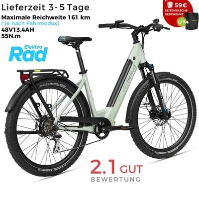 DERUIZ E-Bike Mountainbike 2025 E-Bike Quartz SUV, 27,5Zoll Ebike MTB Bereifung
