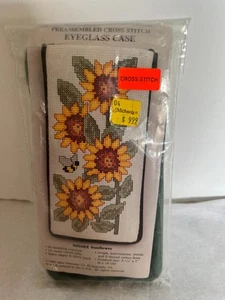 Vintage NEW 1995 Alice Peterson Cross Stitch n Zip Kit Eyeglass Case Sunflowers - Picture 1 of 1