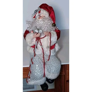 Santa Regal Sitter Handarbeit Harz Gesicht Hände Stiefel 14" sitzend - Bild 1 von 16