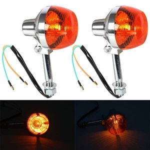 New 2Pcs Turn Signal Light For Honda CT70 CT90 XL100 CB350 CM400 CB450 CB750 8mm - Picture 1 of 9
