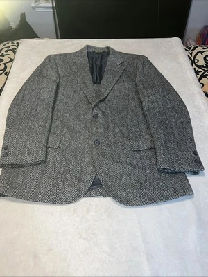 Vintage Southwick Wool Gray Herringbone Blazer Jacket 42R - Image 1 of 4