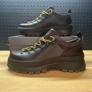 Ecco Track 30 Mid Boots Casual Hiking Leather Coffee Brown EU 44 / US 10 - 10.5 - Picture 1 of 14