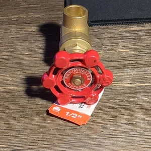 Mueller B&K 1/2" Brass Gate Valve 200WOG - Picture 1 of 9