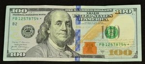$100 Dollar Bill - Star Note-2017A Series PB12578754* - Picture 1 of 2
