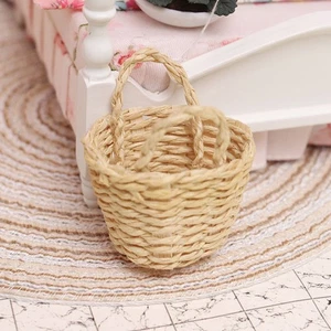 1: 12 Dollhouse Mini woven basket storage basket model miniature scene orname^DB - Picture 1 of 12