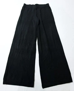 Mango Women's Soft Fine-Knitted Wide Leg Trousers MH7 Black Medium NWT - Picture 1 of 4